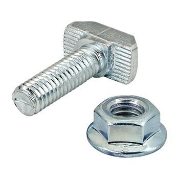 M6 x 20.00mm Drop-In T-Slot Stud with Flanged Hex Nut (75-3633)