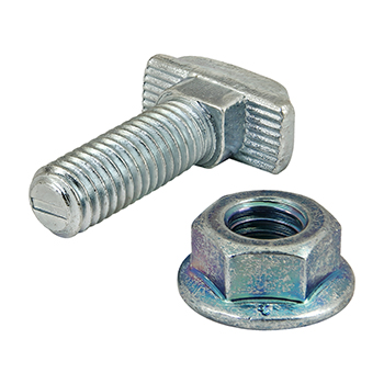 M8 x 25.00mm Drop-In T-Slot Stud with Flanged Hex Nut (75-3635)