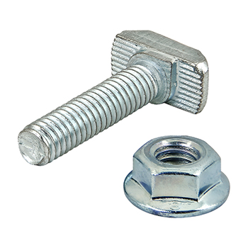 M6 x 25.00mm Drop-In T-Slot Stud with Flanged Hex Nut (75-3636)