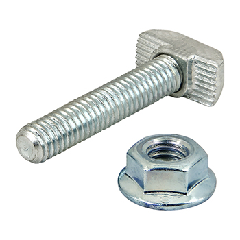 M6 x 30.00mm Drop-In T-Slot Stud with Flanged Hex Nut (75-3637)