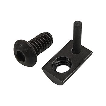 Bolt Assembly: 1/4-20 x 0.500" Black BHSCS with Roll-In T-Nut with Flex Handle - Black Zinc (75-3801)