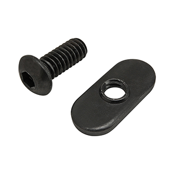 Bolt Assembly: 1/4-20 x 0.625" Black BHSCS with Slide-In Economy T-Nut - Centered Thread - Black Zinc (75-3802)