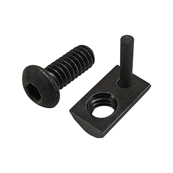 Bolt Assembly: 1/4-20 x 0.625" Black BHSCS with Roll-In T-Nut with Flex Handle - Black Zinc (75-3803)