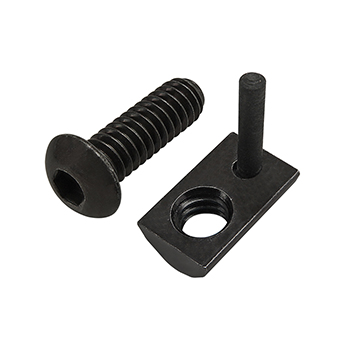 Bolt Assembly: 1/4-20 x 0.750" Black BHSCS with Roll-In T-Nut with Flex Handle - Black Zinc (75-3805)