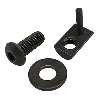 Bolt Assembly: 1/4-20 x 0.625" Black BHSCS with Washer and Roll-In T-Nut with Flex Handle - Black Zinc (75-3809)