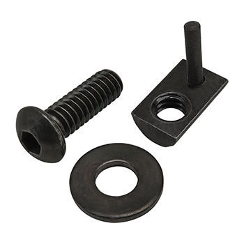 Bolt Assembly: 1/4-20 x 0.750" Black BHSCS with Washer and Roll-In T-Nut with Flex Handle - Black Zinc (75-3811)