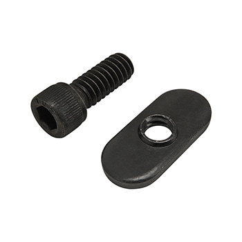 Bolt Assembly: 1/4-20 x 0.625" Black SHCS with Slide-In Economy T-Nut - Centered Thread - Black Zinc (75-3814)