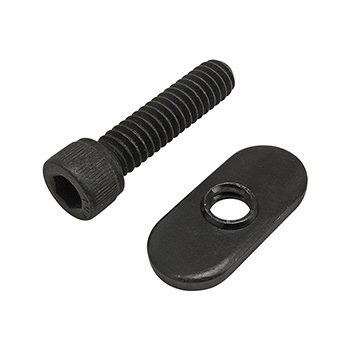 Bolt Assembly: 1/4-20 x 1.000" Black SHCS with Slide-In Economy T-Nut - Centered Thread - Black Zinc (75-3818)