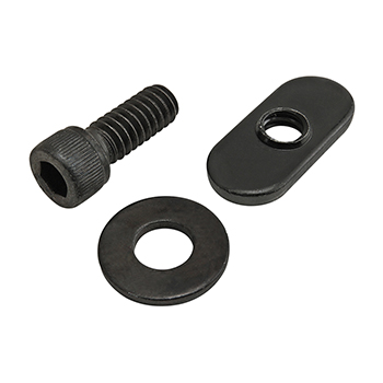 Bolt Assembly: 1/4-20 x 0.625" Black SHCS with Washer and Slide-In Economy T-Nut - Centered Thread - Black Zinc (75-3822)