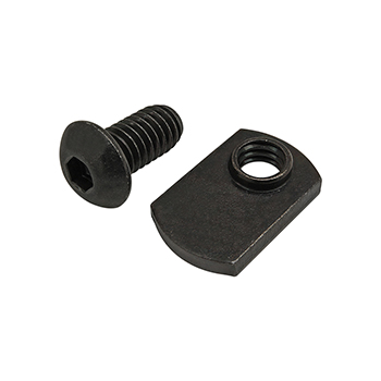 Bolt Assembly: 5/16-18 x 0.625" Black BHSCS with Slide-In Economy T-Nut - Offset Thread - Black Zinc (75-3826)