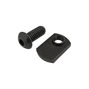 Bolt Assembly: 5/16-18 x 0.750" Black BHSCS with Slide-In Economy T-Nut - Offset Thread - Black Zinc (75-3828)