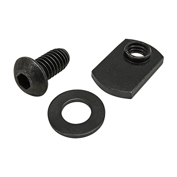 Bolt Assembly: 5/16-18 x 0.625" Black BHSCS with Washer and Slide-In Economy T-Nut - Offset Thread - Black Zinc (75-3832)