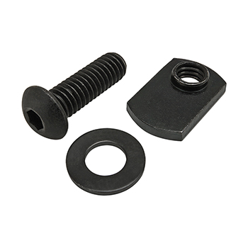 Bolt Assembly: 5/16-18 x 1.000" Black BHSCS with Washer and Slide-In Economy T-Nut - Offset Thread - Black Zinc (75-3836)