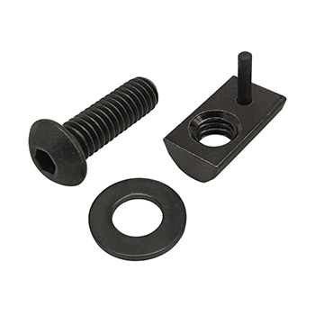 Bolt Assembly: 5/16-18 x 1.000" Black BHSCS with Washer and Roll-In T-Nut with Flex Handle - Black Zinc (75-3837)