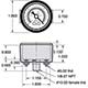 Vacuum Gauge, Panel or Stud Mount, 1/8