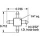 Barb Cross Fitting, 3/32" ID (X33-303-BLK) 1